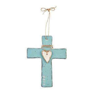 Stoneware Heart Cross